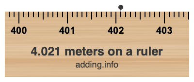 4.021 meters on a ruler