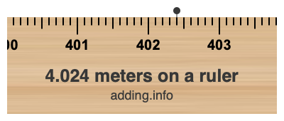 4.024 meters on a ruler