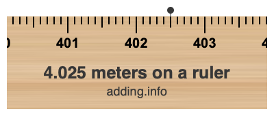 4.025 meters on a ruler