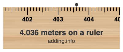 4.036 meters on a ruler