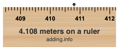 4.108 meters on a ruler 4.108 meters on a ruler
