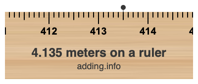 4.135 meters on a ruler 4.135 meters on a ruler