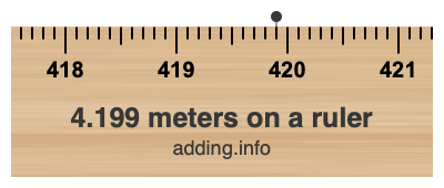 4.199 meters on a ruler 4.199 meters on a ruler