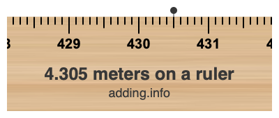 4.305 meters on a ruler