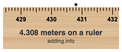 4.308 meters on a ruler