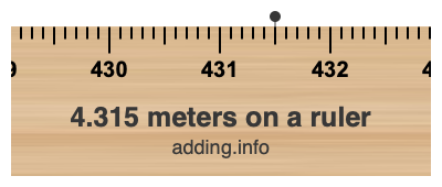4.315 meters on a ruler 4.315 meters on a ruler