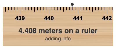 4.408 meters on a ruler 4.408 meters on a ruler