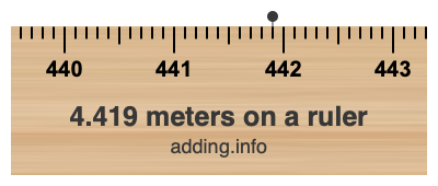 4.419 meters on a ruler 4.419 meters on a ruler