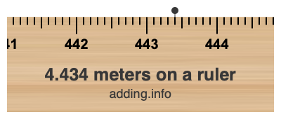 4.434 meters on a ruler