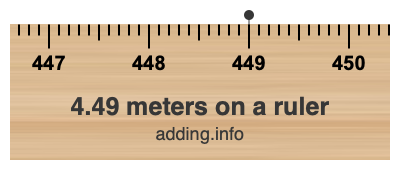 4.49 meters on a ruler