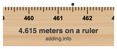 4.615 meters on a ruler 4.615 meters on a ruler