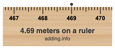 4.69 meters on a ruler 4.69 meters on a ruler