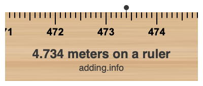 4.734 meters on a ruler