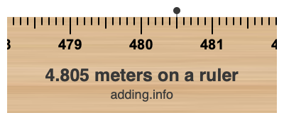 4.805 meters on a ruler 4.805 meters on a ruler