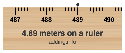 4.89 meters on a ruler 4.89 meters on a ruler