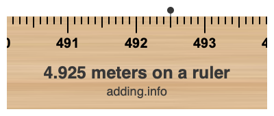 4.925 meters on a ruler