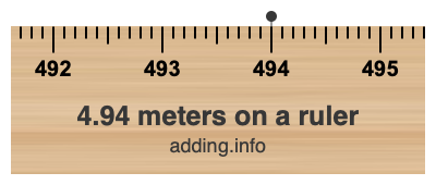 4.94 meters on a ruler