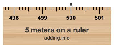 5 meters on a ruler