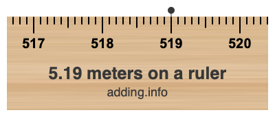 5.19 meters on a ruler