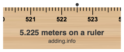 5.225 meters on a ruler