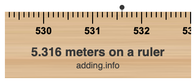 5.316 meters on a ruler