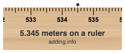 5.345 meters on a ruler