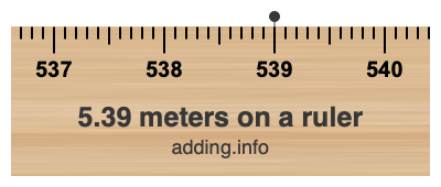 5.39 meters on a ruler 5.39 meters on a ruler