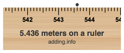 5.436 meters on a ruler