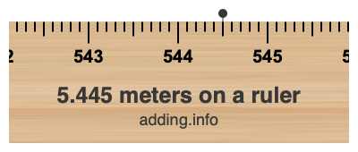 5.445 meters on a ruler 5.445 meters on a ruler