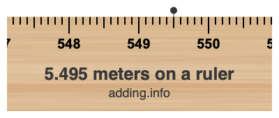 5.495 meters on a ruler 5.495 meters on a ruler