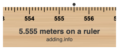 5.555 meters on a ruler 5.555 meters on a ruler
