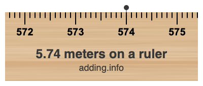 5.74 meters on a ruler