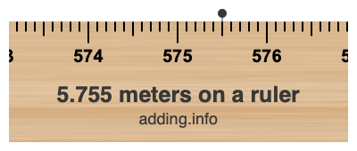 5.755 meters on a ruler 5.755 meters on a ruler