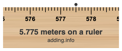 5.775 meters on a ruler