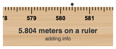 5.804 meters on a ruler 5.804 meters on a ruler