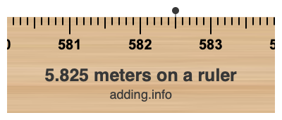 5.825 meters on a ruler