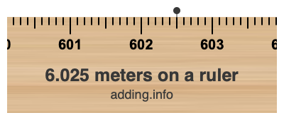 6.025 meters on a ruler
