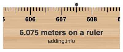 6.075 meters on a ruler