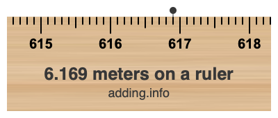 6.169 meters on a ruler 6.169 meters on a ruler