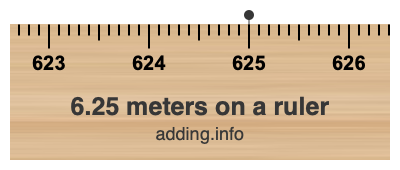6.25 meters on a ruler