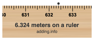 6.324 meters on a ruler