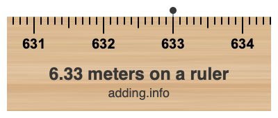 6.33 meters on a ruler