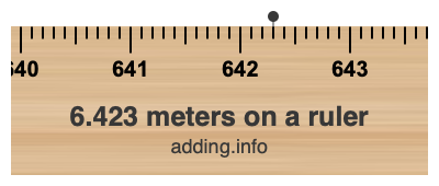 6.423 meters on a ruler