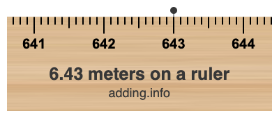 6.43 meters on a ruler