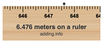6.476 meters on a ruler