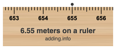 6.55 meters on a ruler 6.55 meters on a ruler