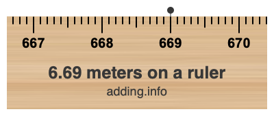 6.69 meters on a ruler