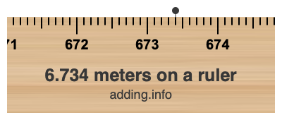 6.734 meters on a ruler