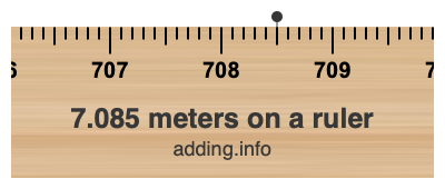 7.085 meters on a ruler