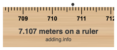 7.107 meters on a ruler